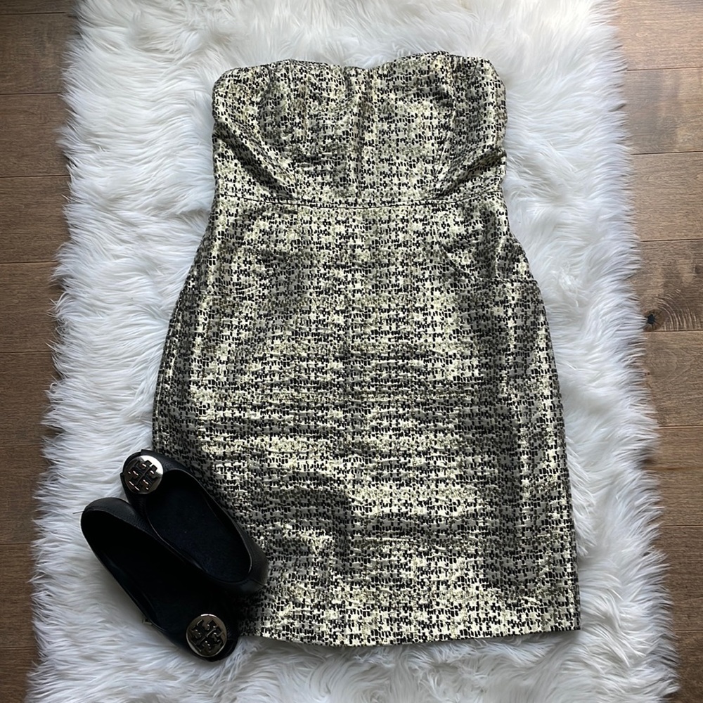 🩷Sale🩷Strapless Metallic Limited Dress with Sweetheart Neckline - Sz 10 - EUC